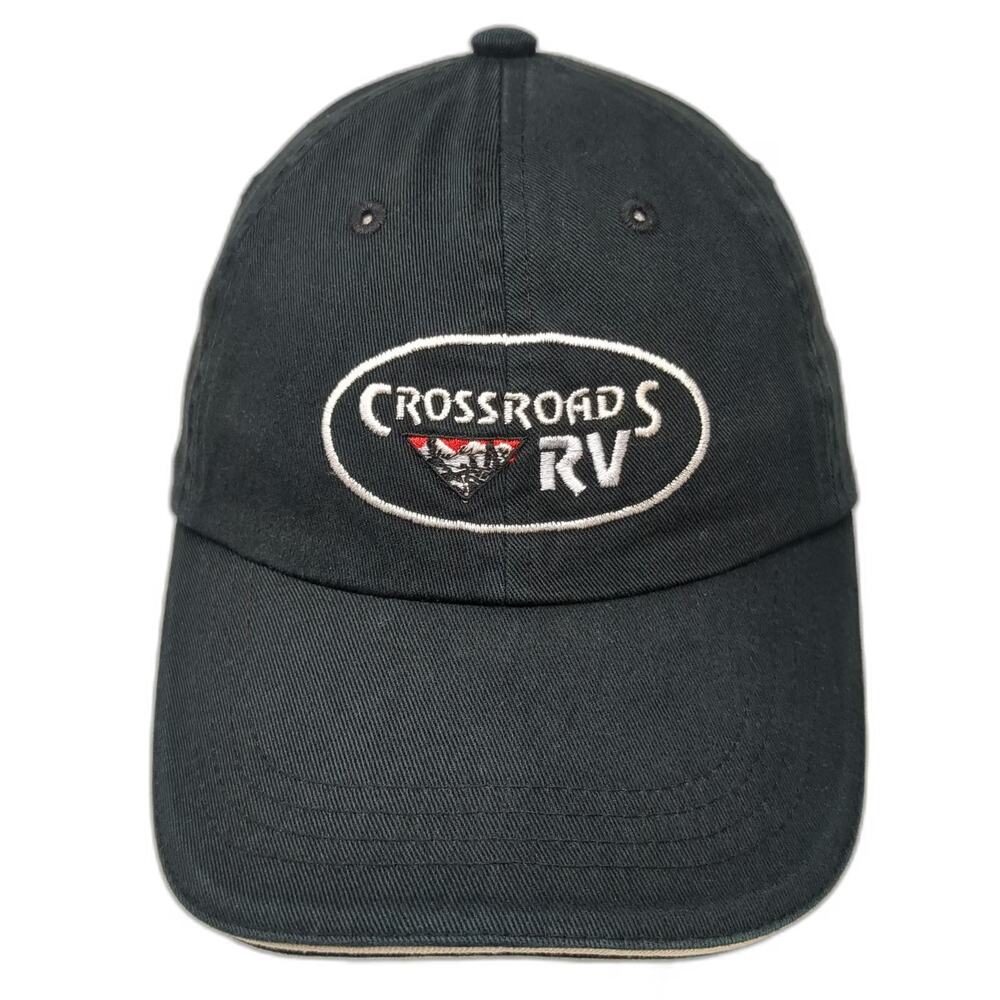 Port Authority Baseball Cap Black One Size Crossroads RV Embroidered Cotton Hat
